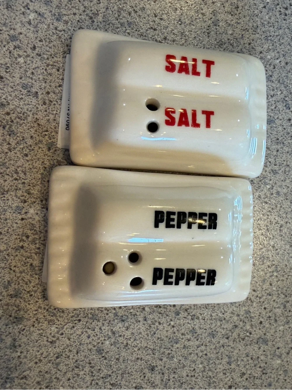 New Crate & Barrel Mini Salt & Pepper Shaker Butter Dish Shaped 2